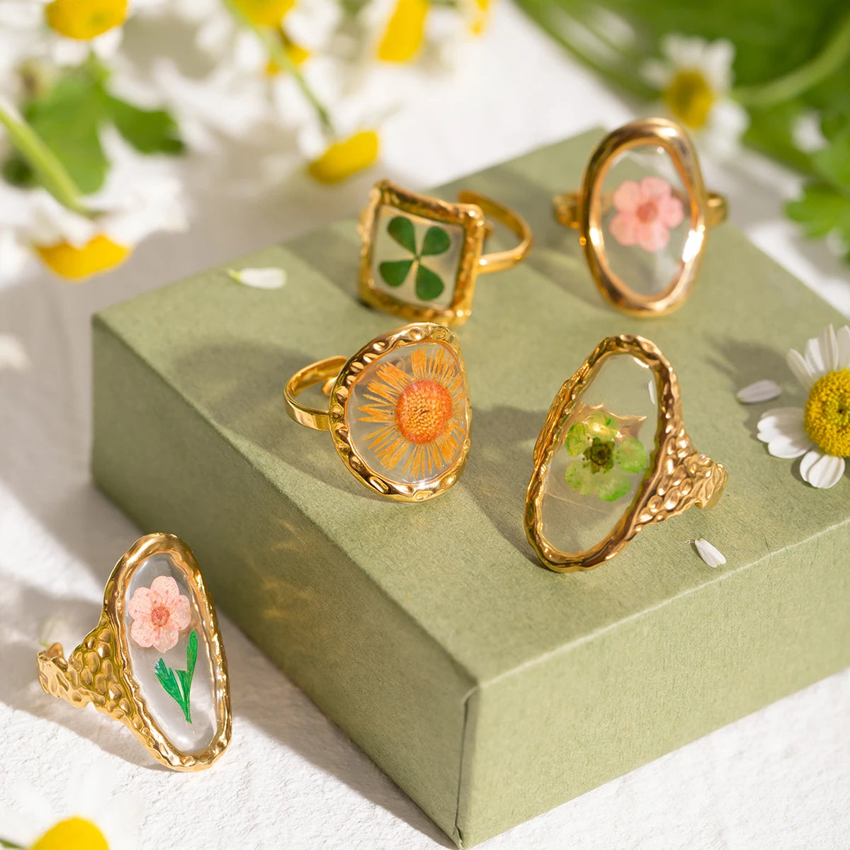 Stained glass garden party ring collection