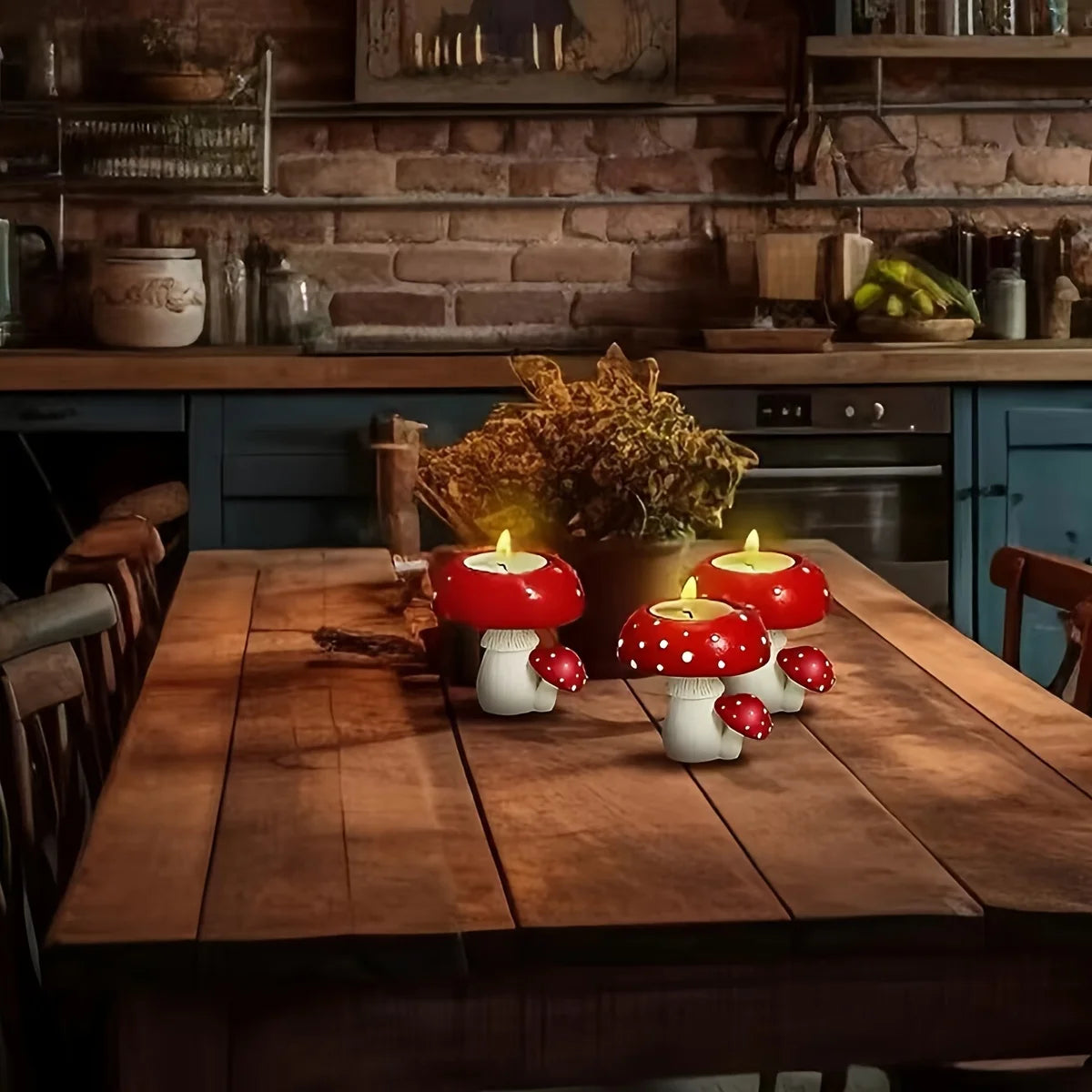 Mushroom tea light holders