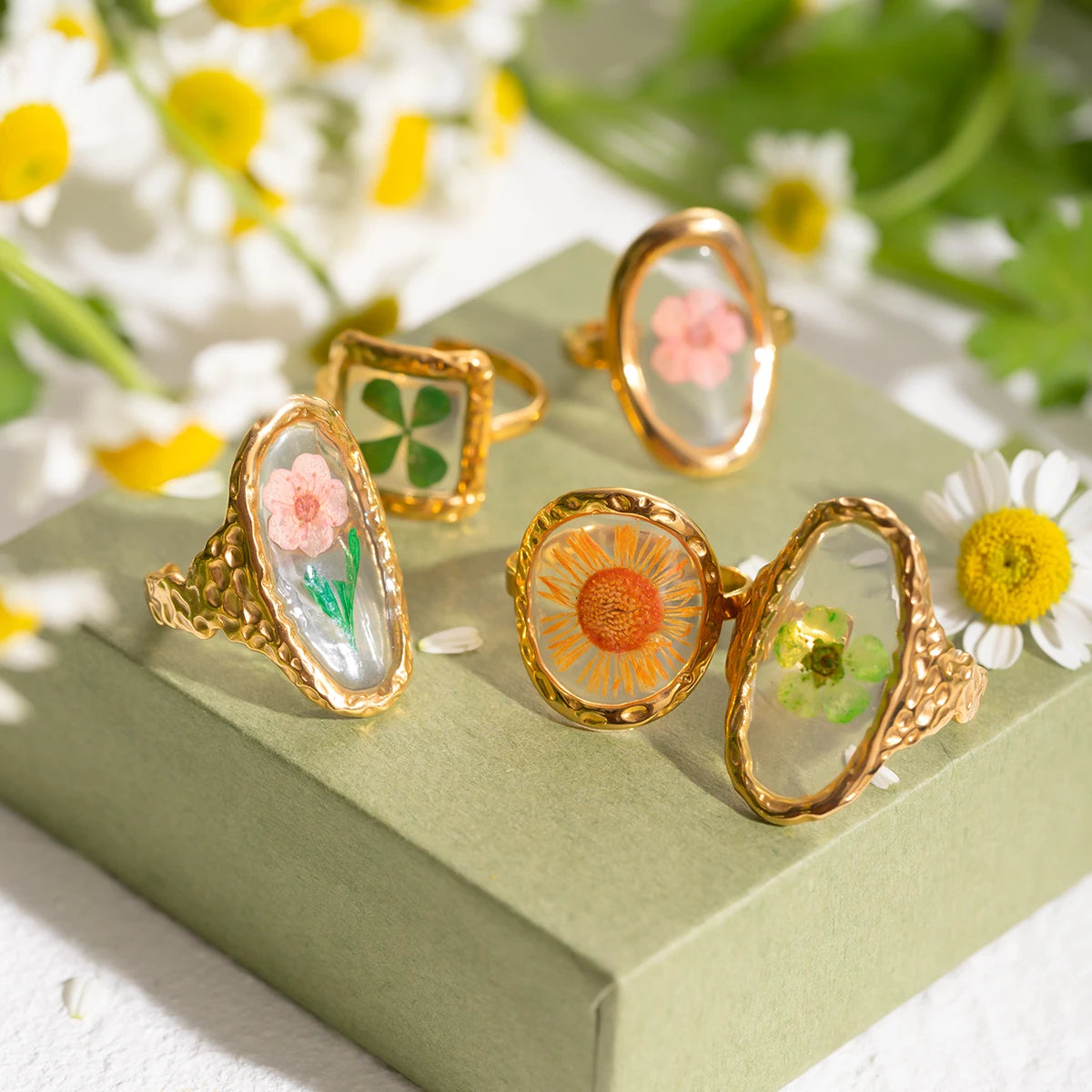 Stained glass garden party ring collection