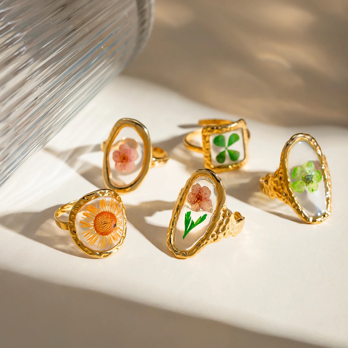 Stained glass garden party ring collection