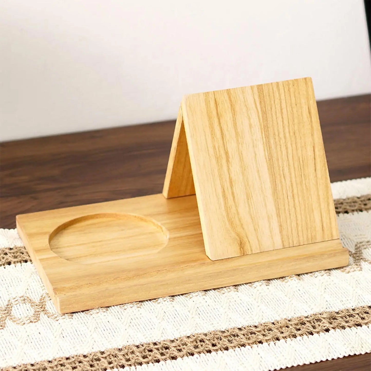 Wooden Reading Stand Handmade with Cup Holder