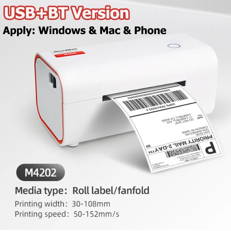 M4202 4x6 Thermal mailing Shipping Label Printer, Postage Label Printer For Small Business, Wireless Label Printer For Shipping - Blossoms&Moss