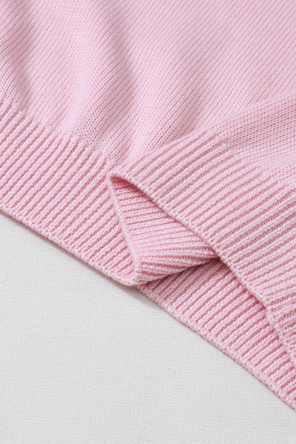 Openwork V - Neck Raglan Sleeve Sweater - Blossoms&Moss