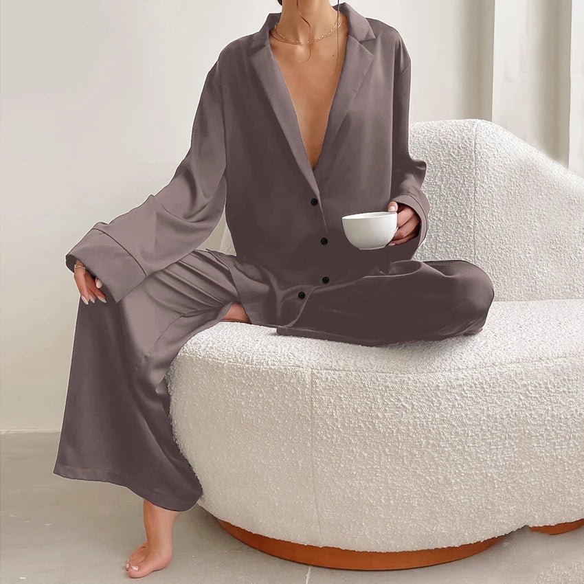 Oversized Satin Sleepwear - Blossoms&Moss