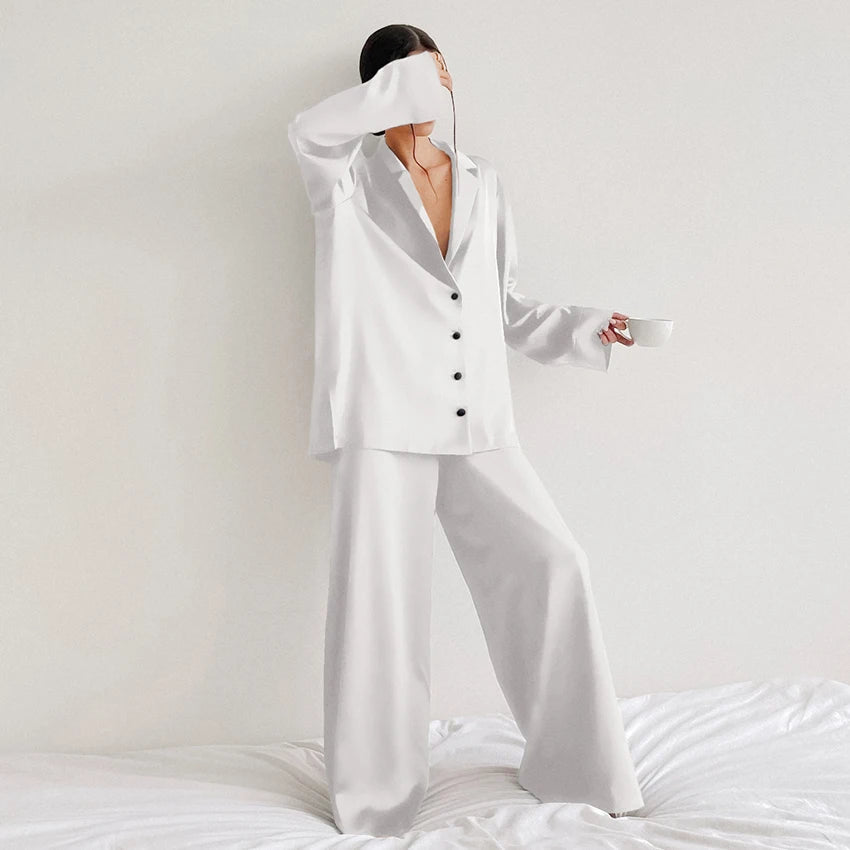 Oversized Satin Sleepwear - Blossoms&Moss