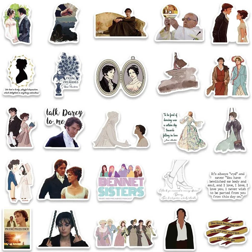 Pride & prejudice stickers - Blossoms&Moss