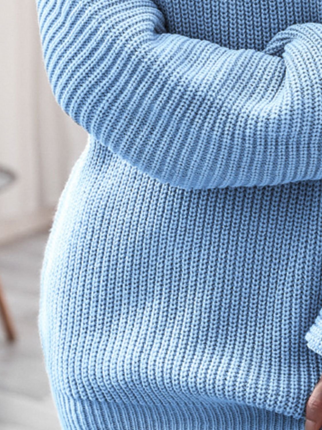 Rib - Knit Mini Sweater Dress - Blossoms&Moss