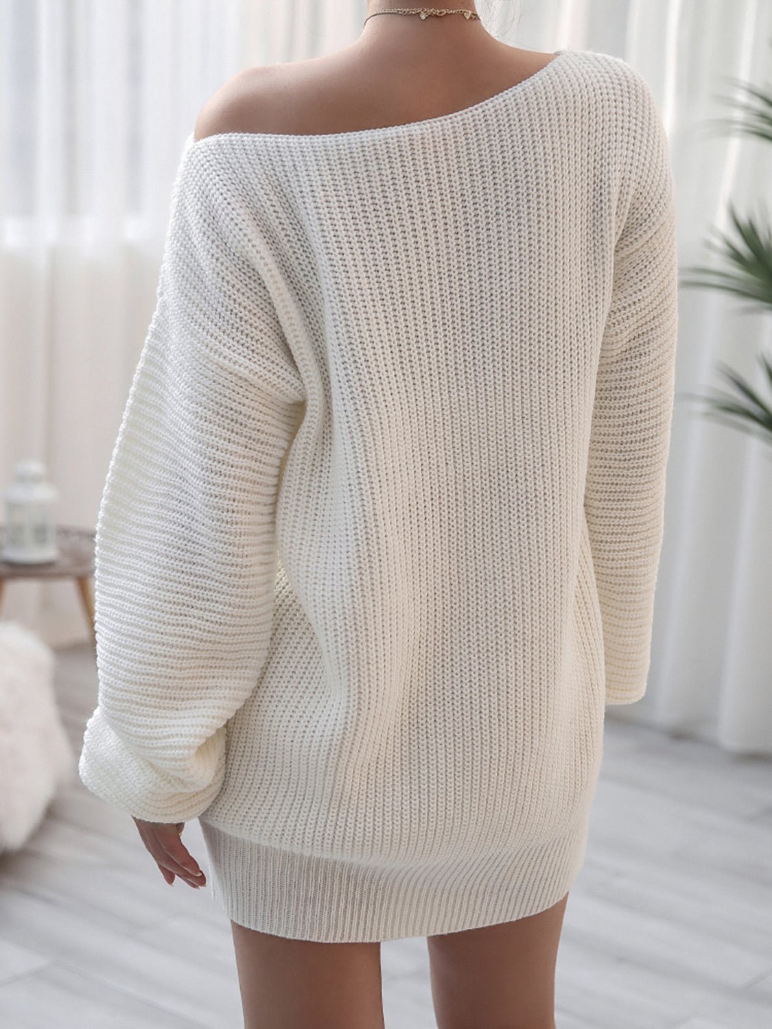 Rib - Knit Mini Sweater Dress - Blossoms&Moss