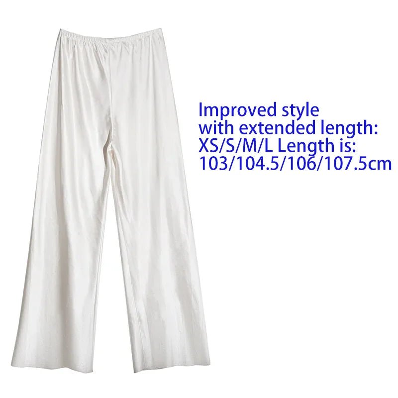 Satin Wide Leg Pants Long Floor Casual Pants Women's Summer - Blossoms&Moss
