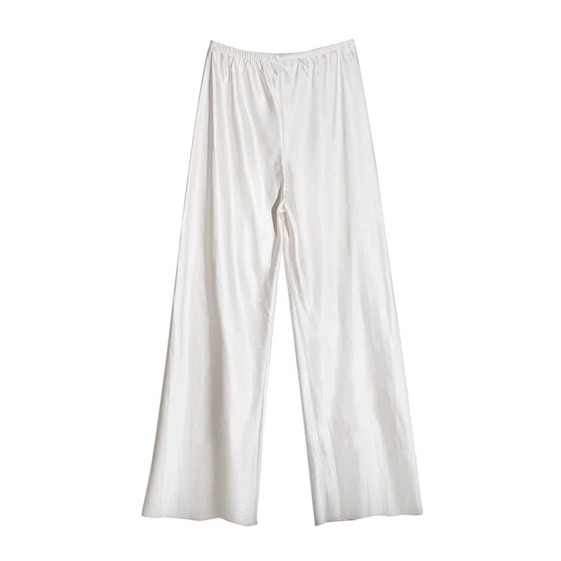 Satin Wide Leg Pants Long Floor Casual Pants Women's Summer - Blossoms&Moss