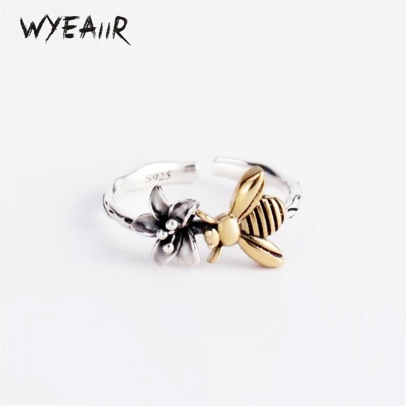 Save the bees silver ring - Blossoms&Moss