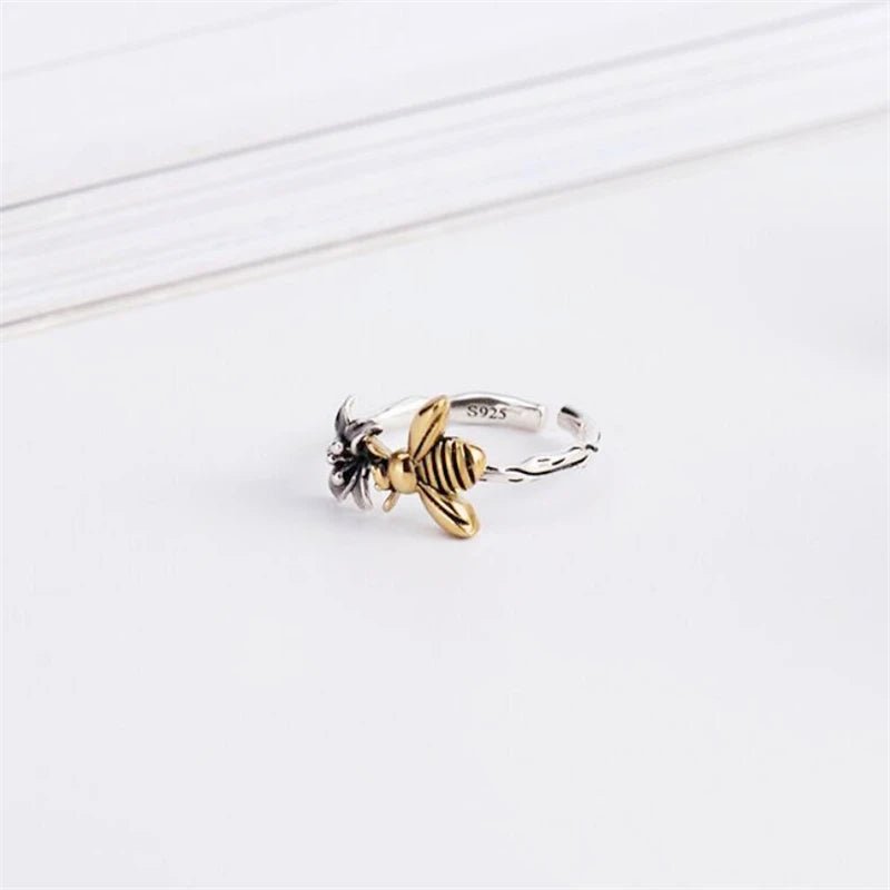 Save the bees silver ring - Blossoms&Moss