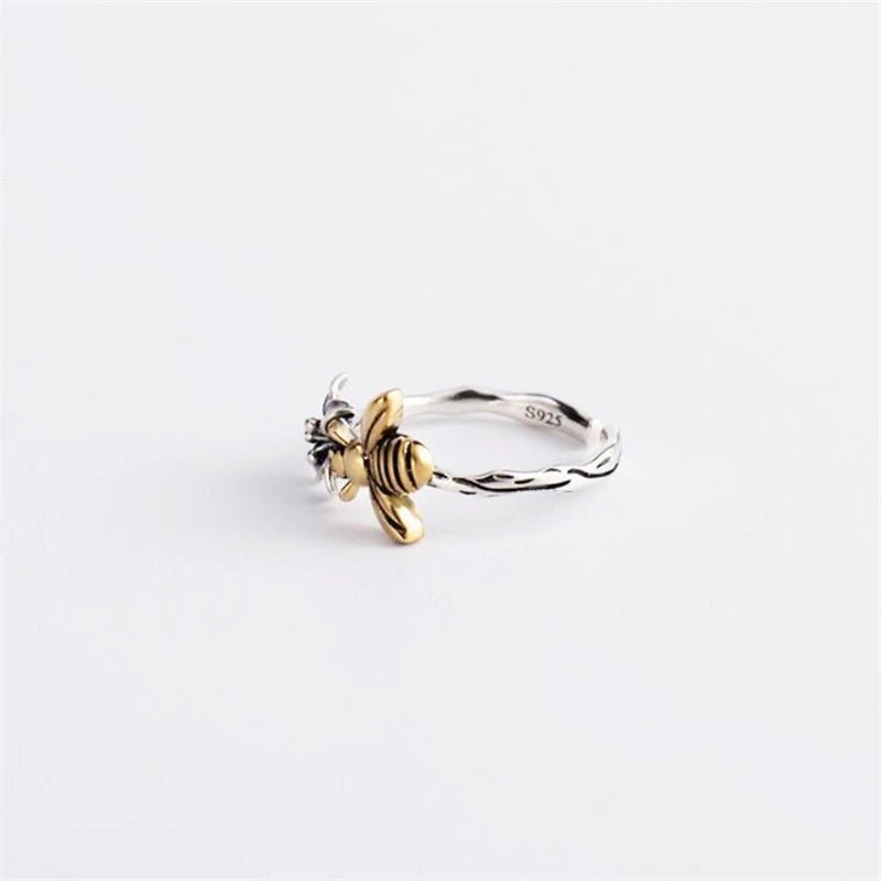 Save the bees silver ring - Blossoms&Moss