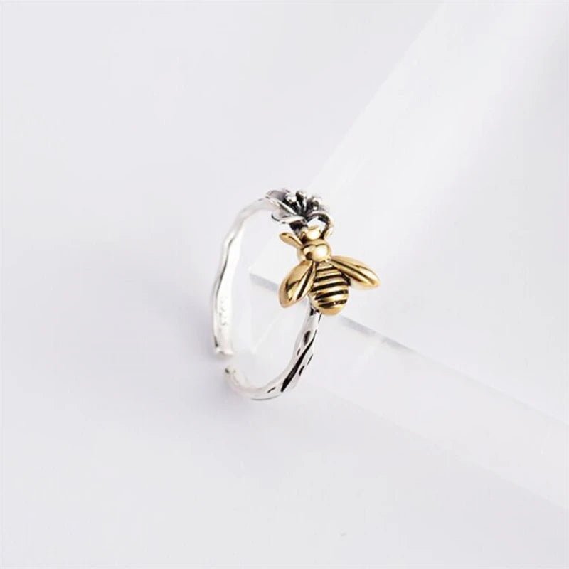 Save the bees silver ring - Blossoms&Moss