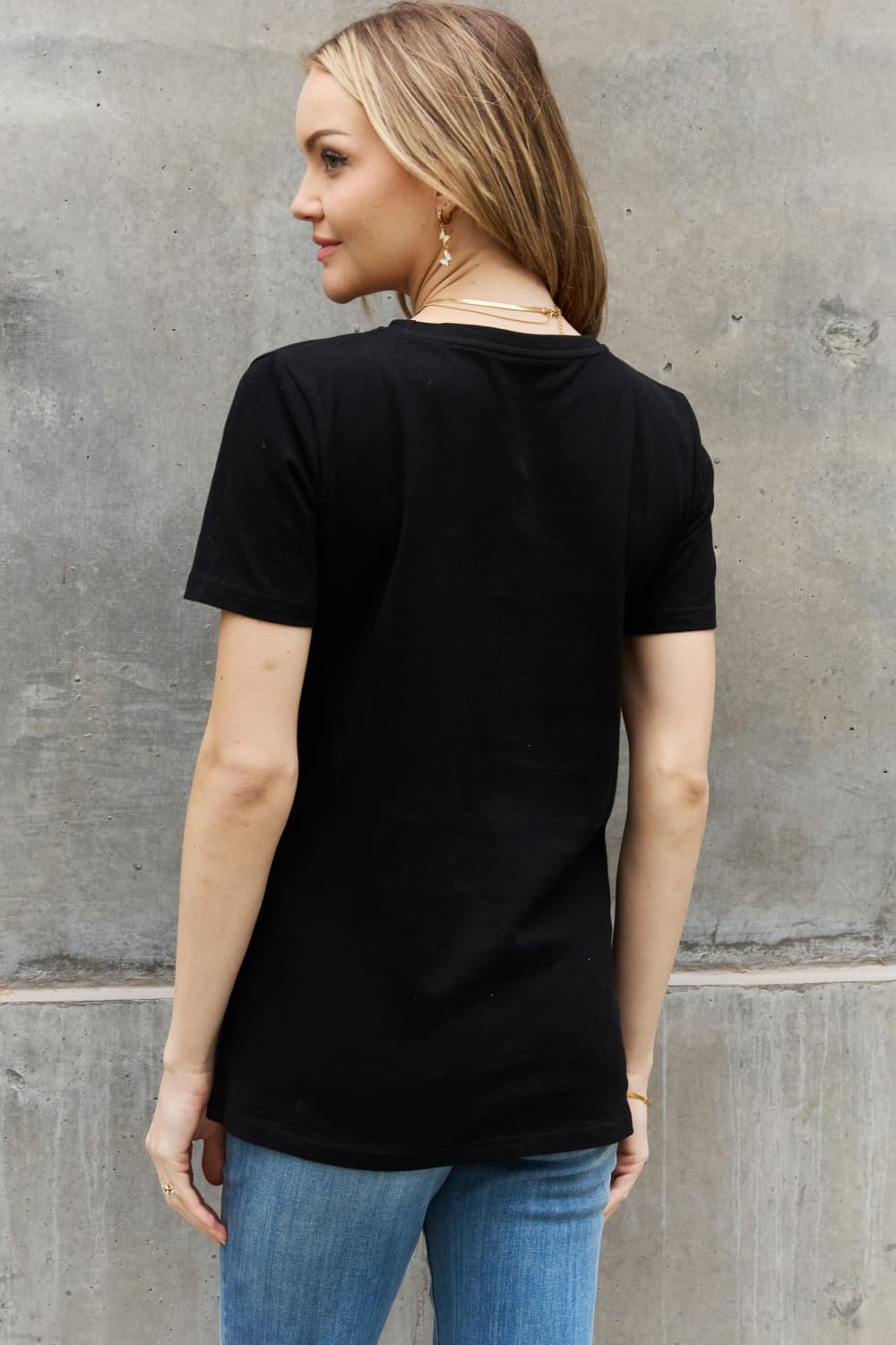 Simply Love Full Size Skeleton & Rose Graphic Cotton Tee - Blossoms&Moss