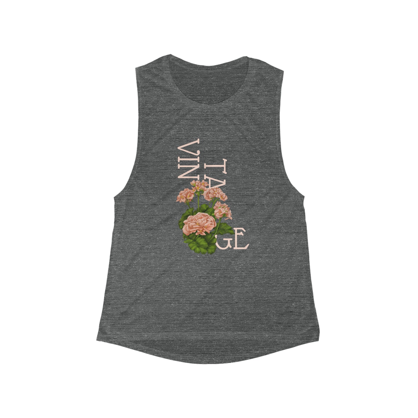 Women's floral vintage Flowy Scoop Muscle Tank