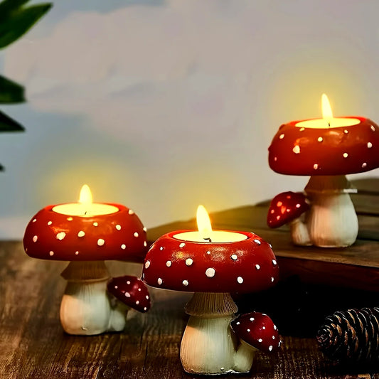 Mushroom tea light holders