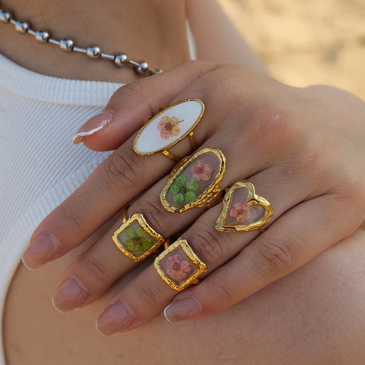 Stained glass garden party ring collection