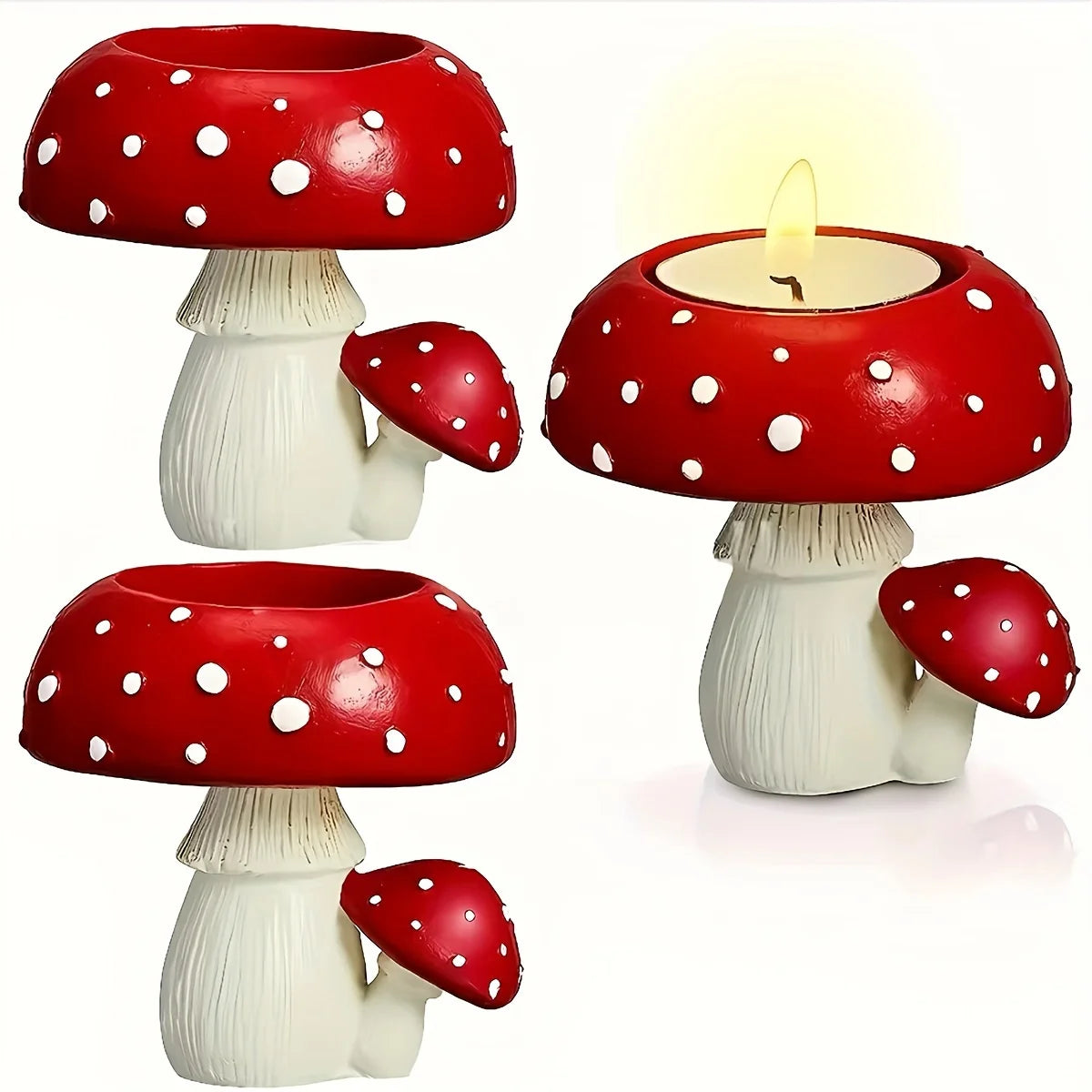 Mushroom tea light holders