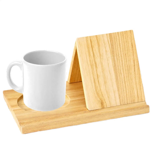 Wooden Reading Stand Handmade with Cup Holder