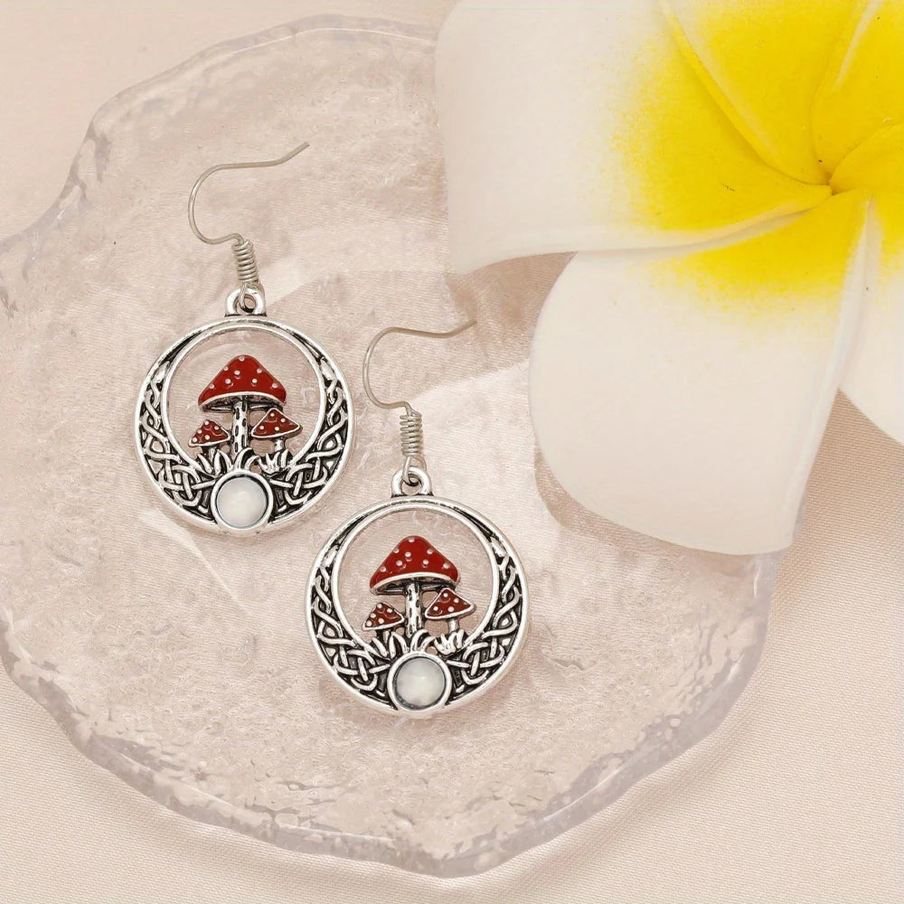 Silver Shrooms earrings