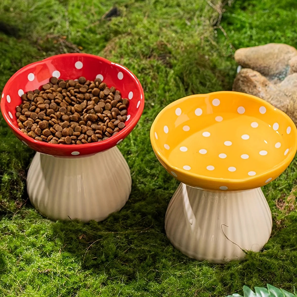 Mushroom cat bowl