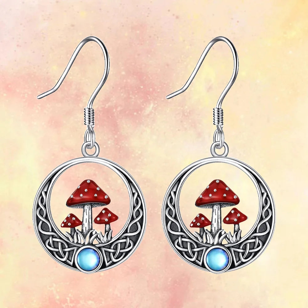 Silver Shrooms earrings