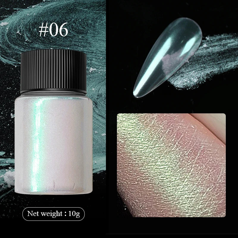 Aurora Pearl White Nails Glitter Dust - Blossoms&Moss