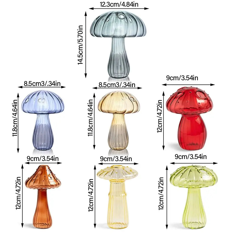 Transparent Jelly Color Mushroom Glass Vase