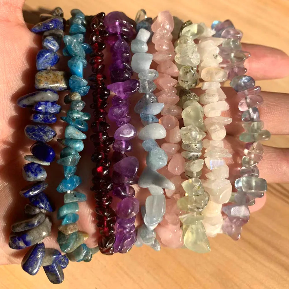 Natural Crystal Gemstone Stack the energy bracelet - Blossoms&Moss