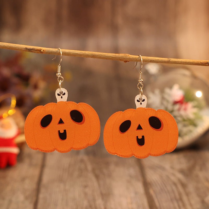 Acrylic Alloy Pumpkin Shape Earrings - Blossoms&Moss