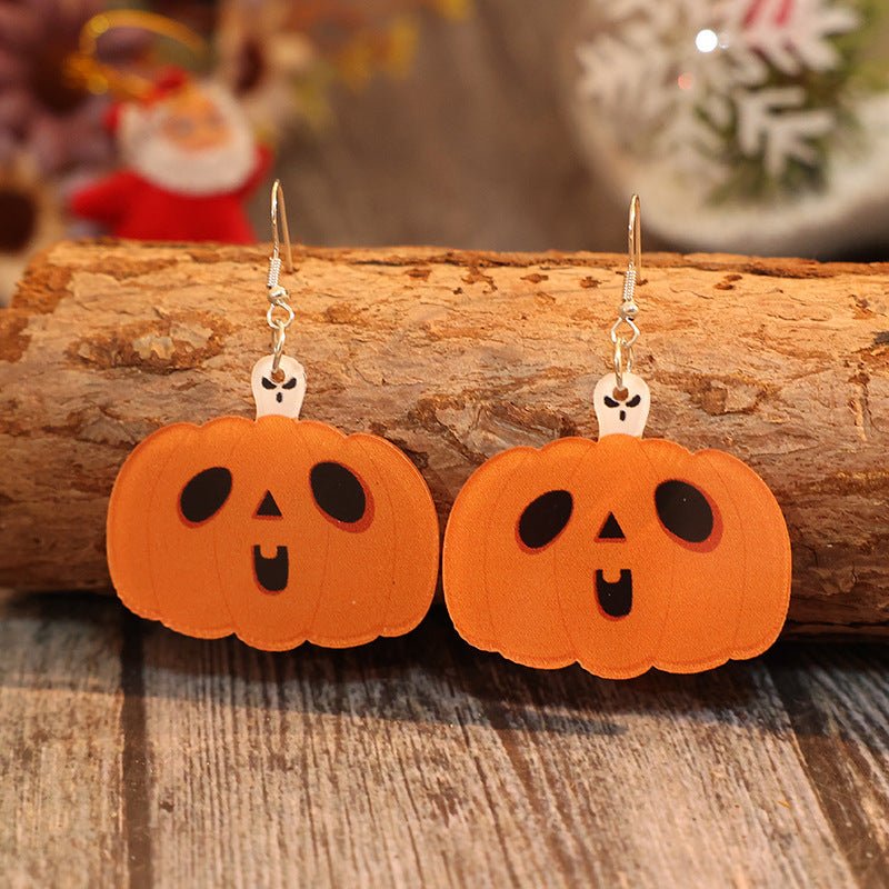 Acrylic Alloy Pumpkin Shape Earrings - Blossoms&Moss