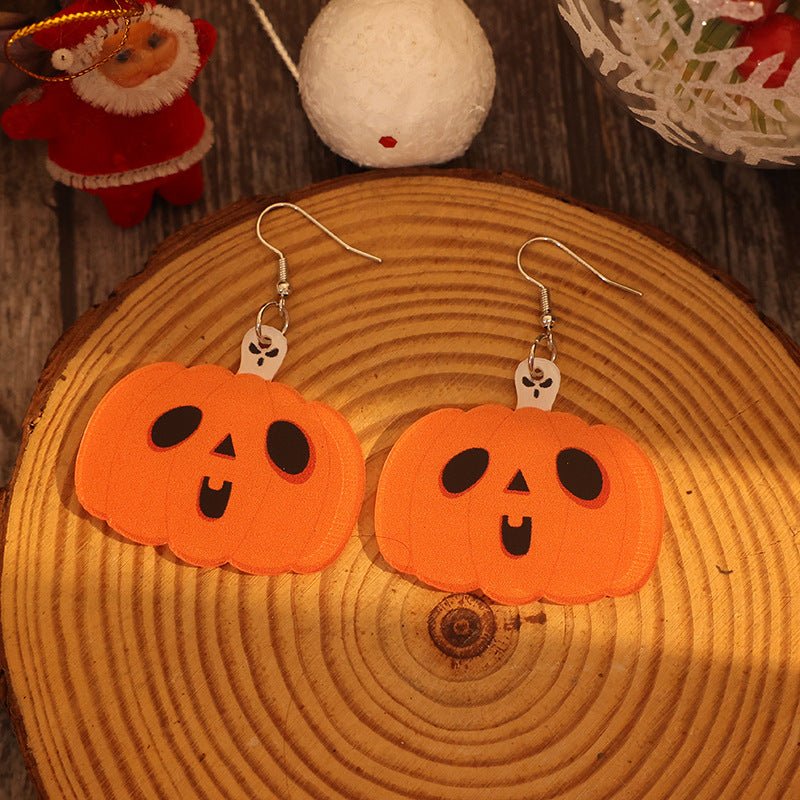 Acrylic Alloy Pumpkin Shape Earrings - Blossoms&Moss