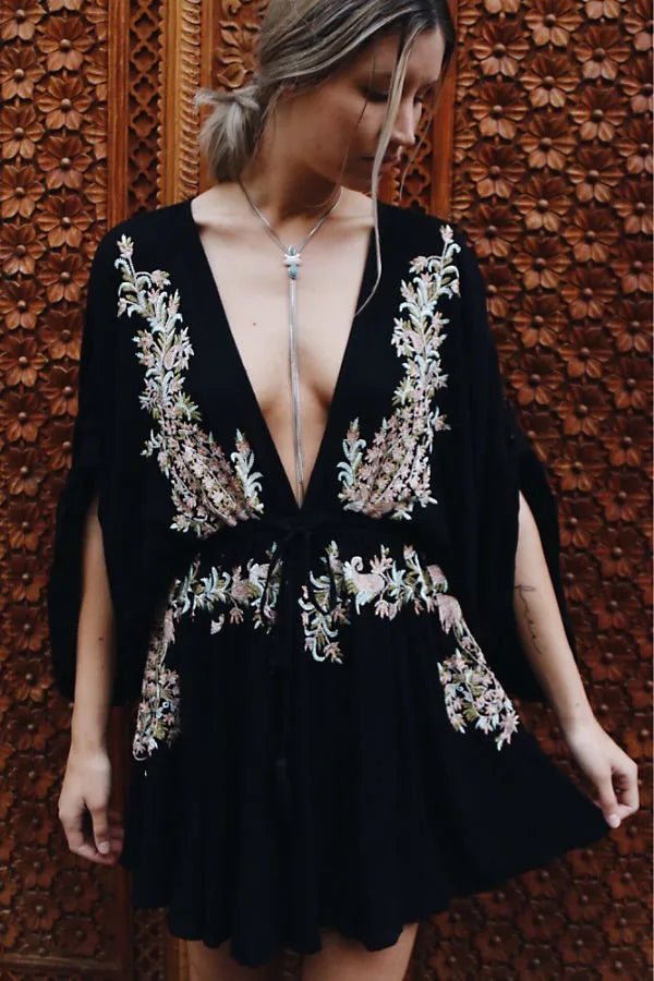 All the rage boho deep v dress - Blossoms&Moss