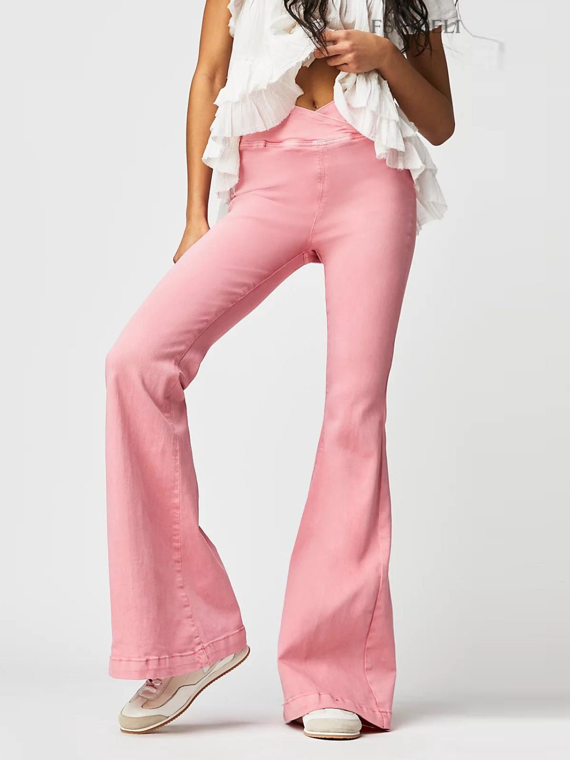 Asymmetric Waist Flare Jeans - Blossoms&Moss