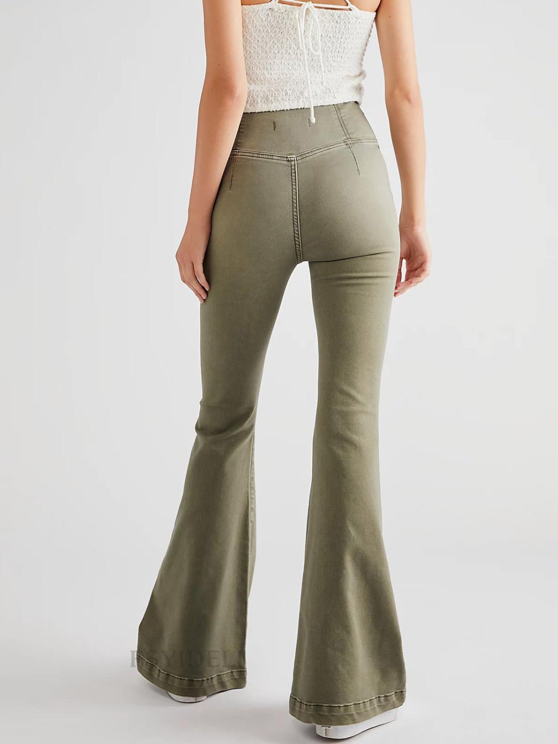 Asymmetric Waist Flare Jeans - Blossoms&Moss