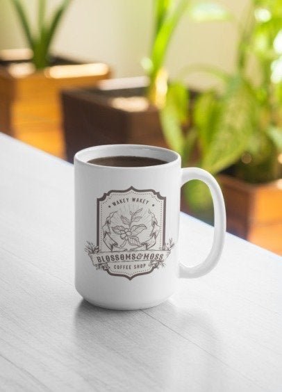 Blossoms&Moss coffee shop Mug 15oz - Blossoms&Moss