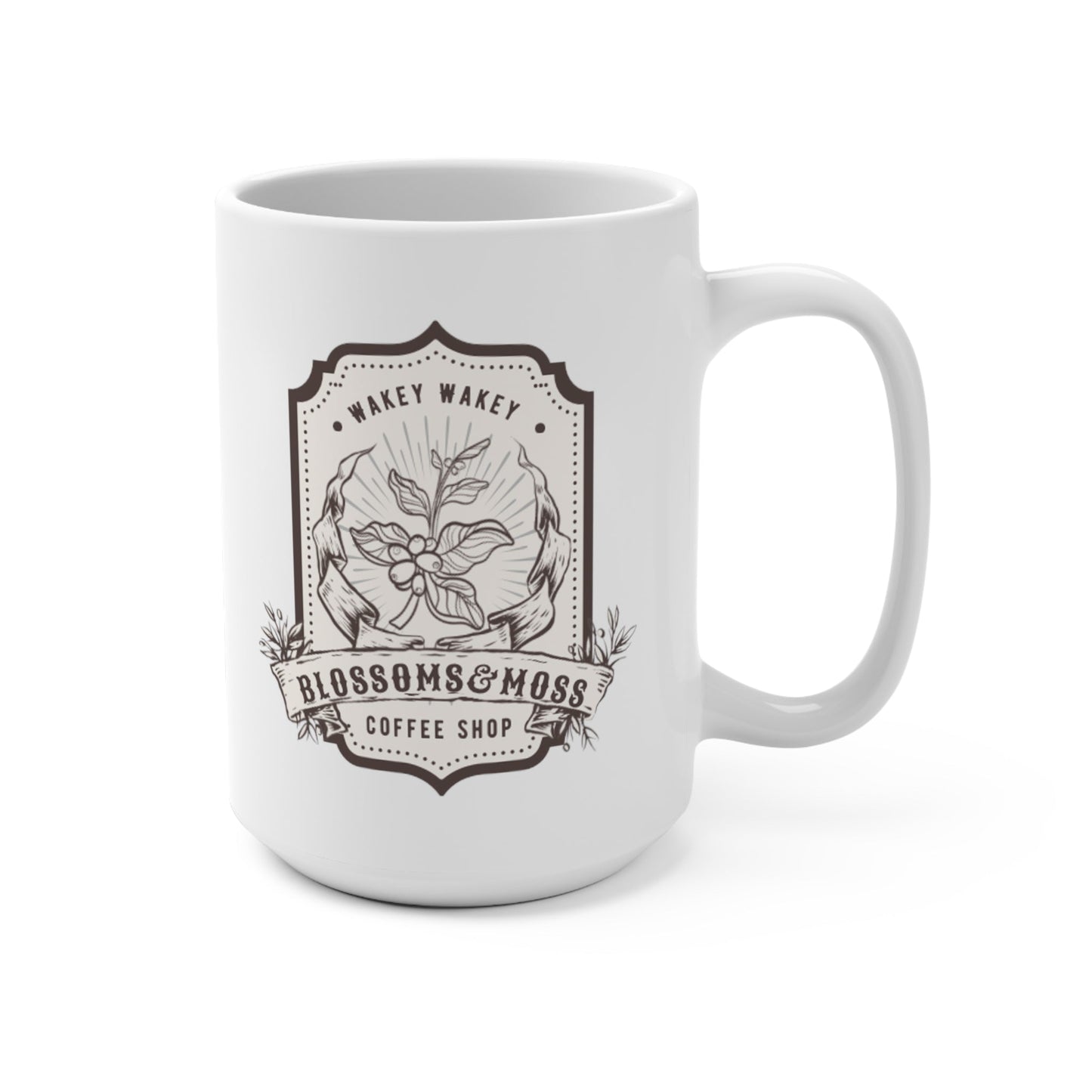 Blossoms&Moss coffee shop Mug 15oz - Blossoms&Moss