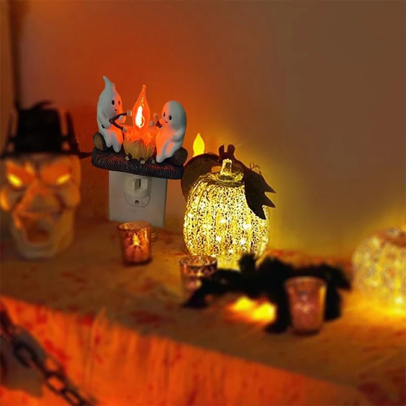 Cute Ghost flickering Campfire Night Light - Blossoms&Moss