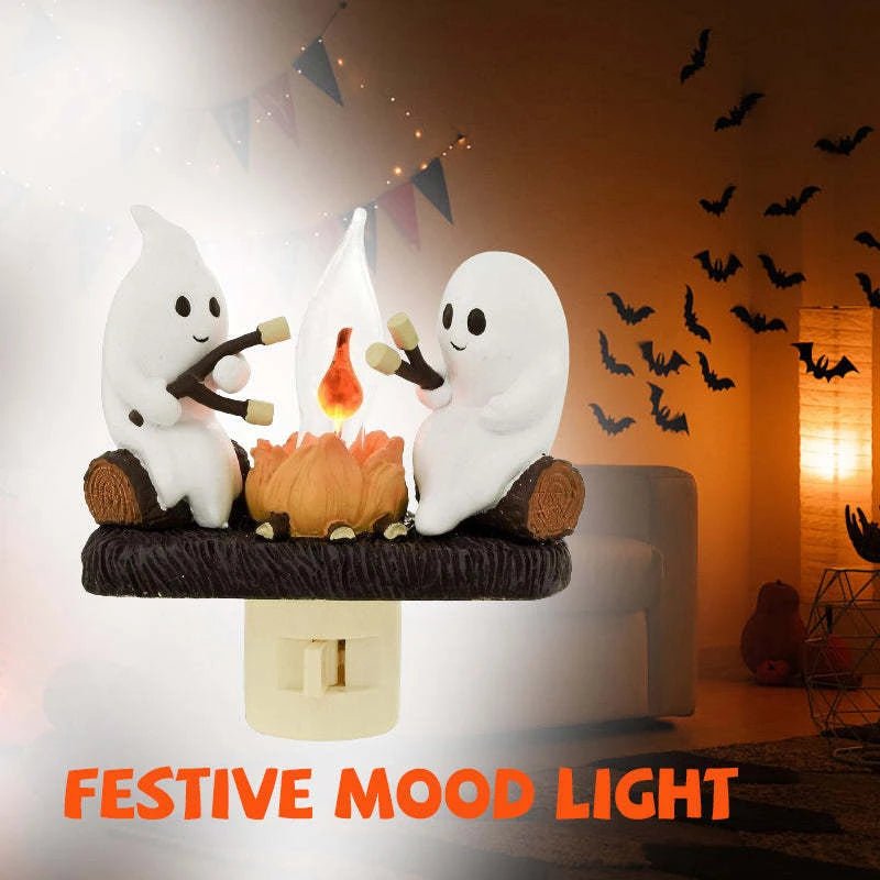 Cute Ghost flickering Campfire Night Light - Blossoms&Moss