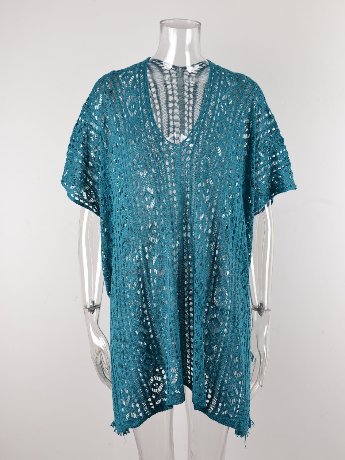 Cutout V - Neck Cover - Up with Tassel - Blossoms&Moss