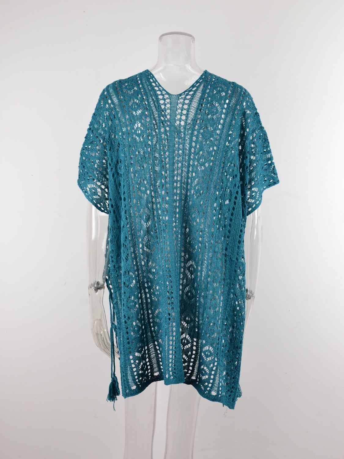 Cutout V - Neck Cover - Up with Tassel - Blossoms&Moss