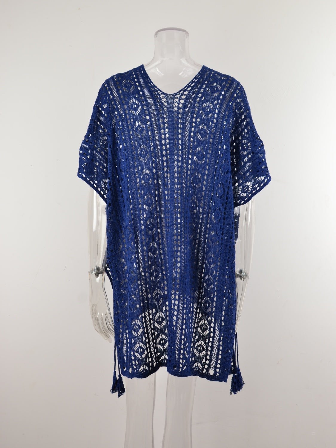 Cutout V - Neck Cover - Up with Tassel - Blossoms&Moss