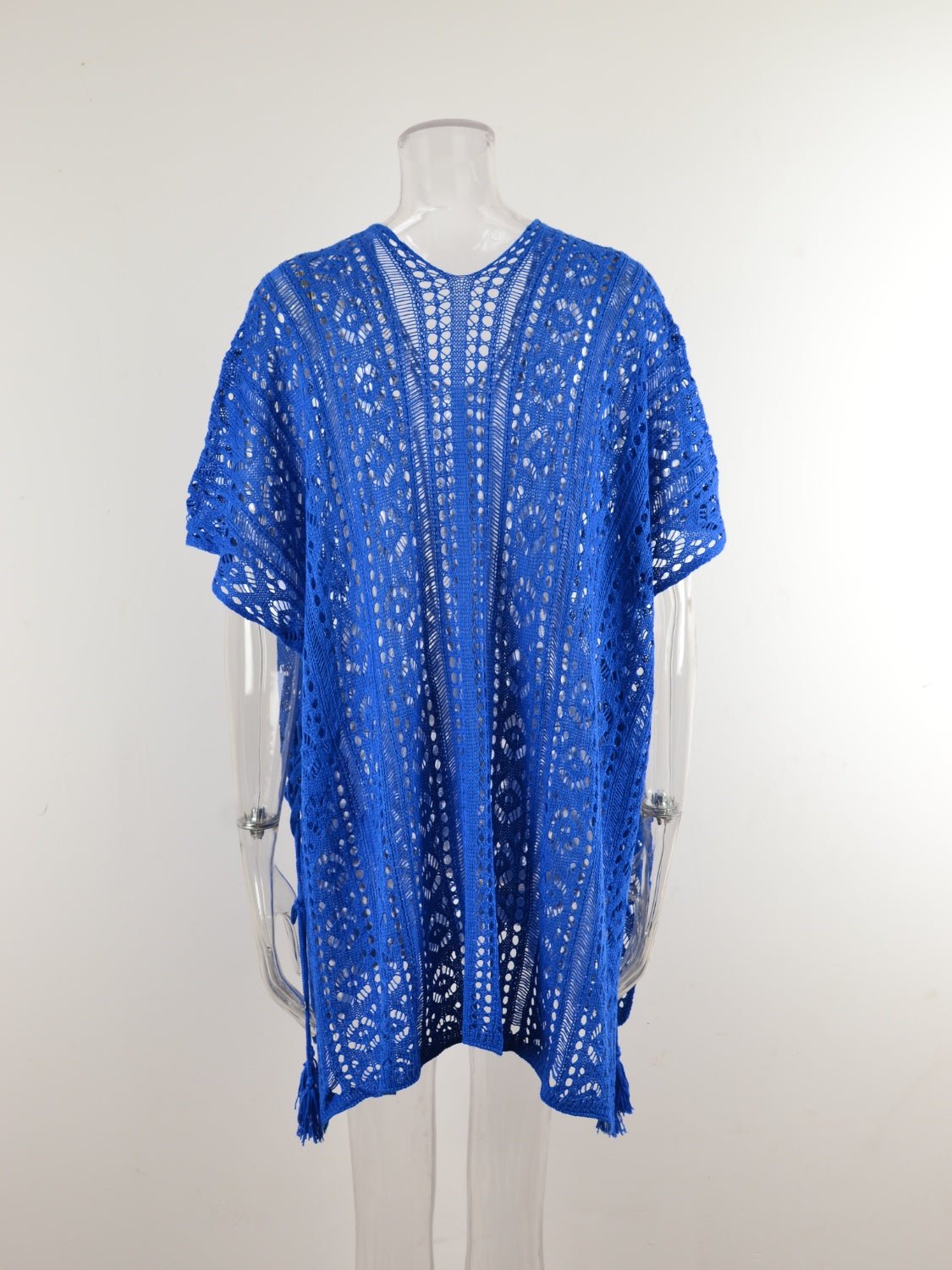 Cutout V - Neck Cover - Up with Tassel - Blossoms&Moss