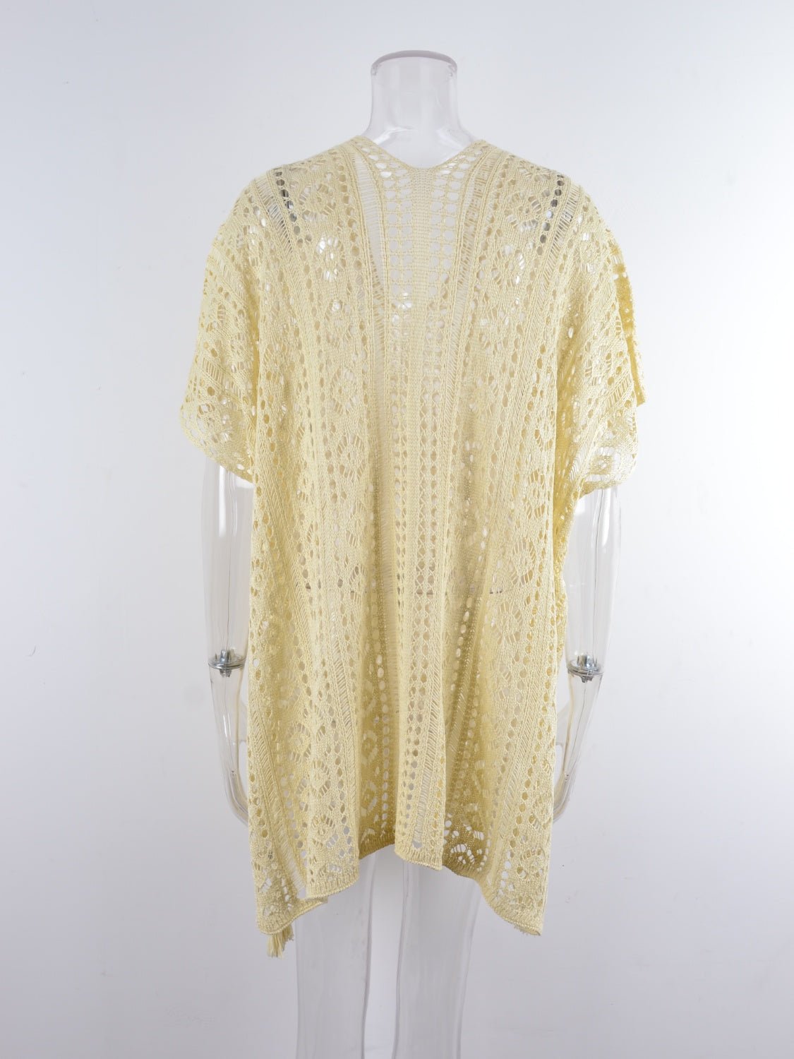 Cutout V - Neck Cover - Up with Tassel - Blossoms&Moss