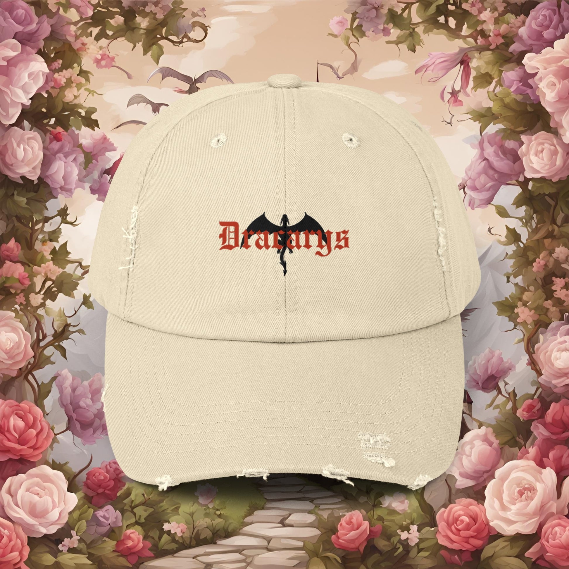 Dracarys fire & blood distressed hat - Blossoms&Moss