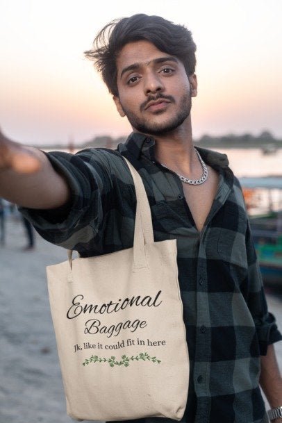 Emotional Baggage canvas tote bag - Blossoms&Moss