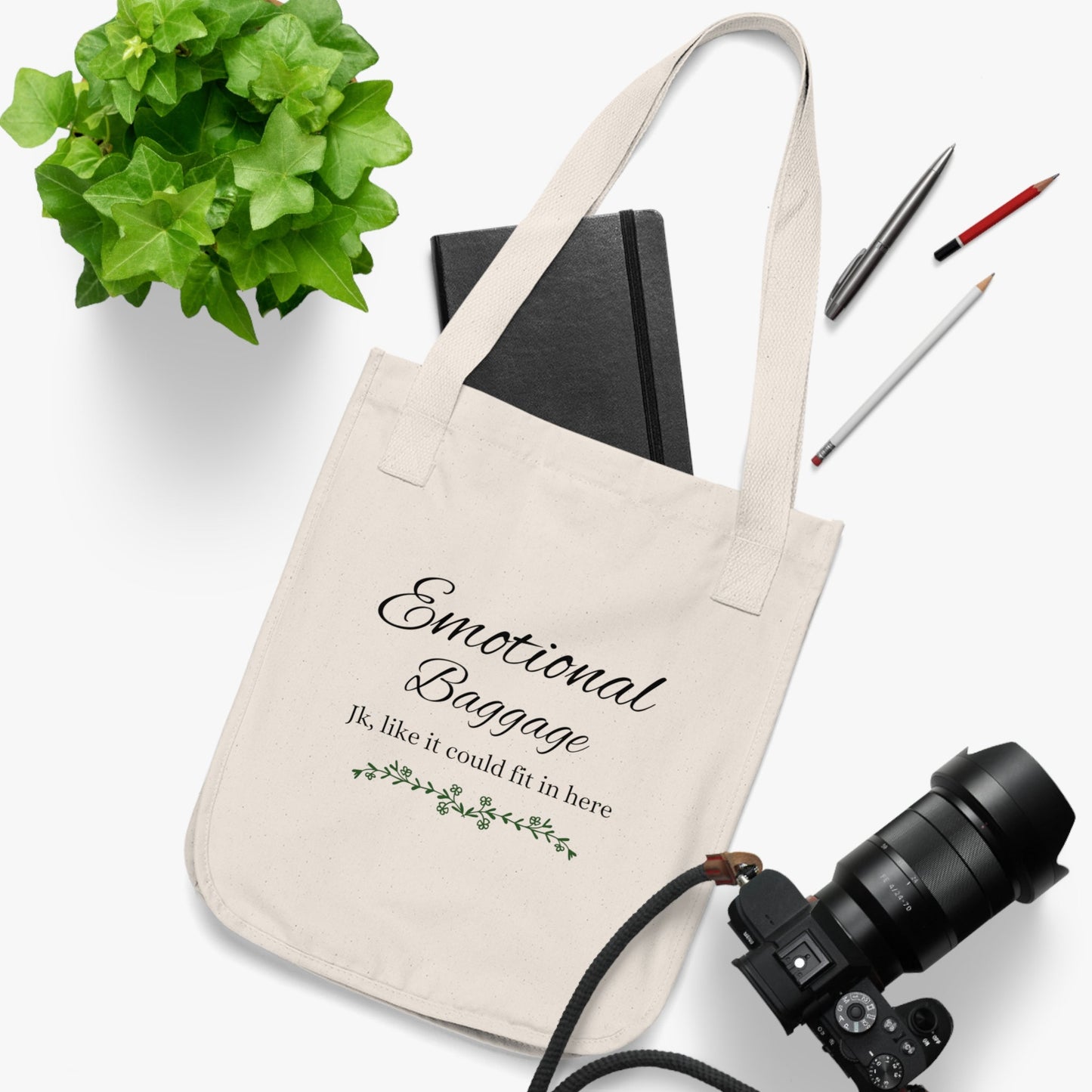 Emotional Baggage canvas tote bag - Blossoms&Moss