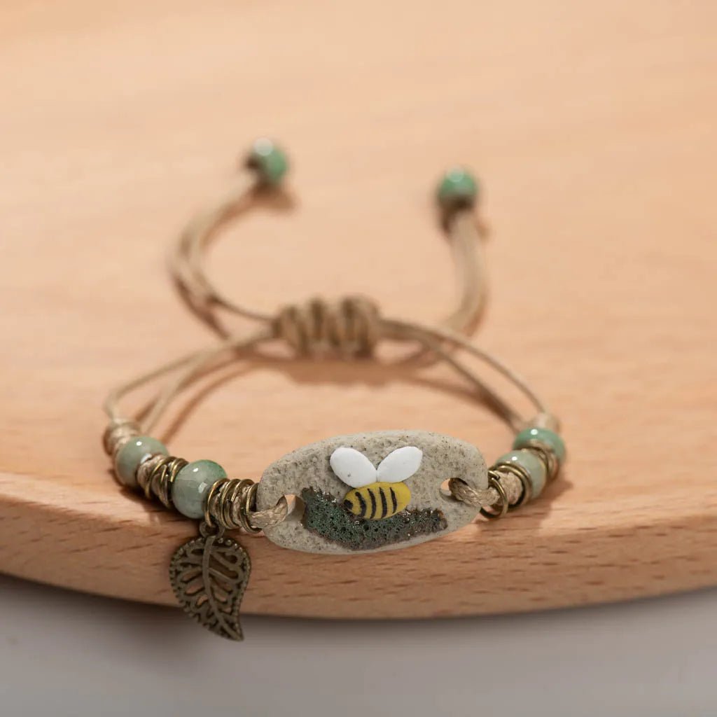 Forest Series Plant hand - kneaded Ceramic Bracelet - Blossoms&Moss