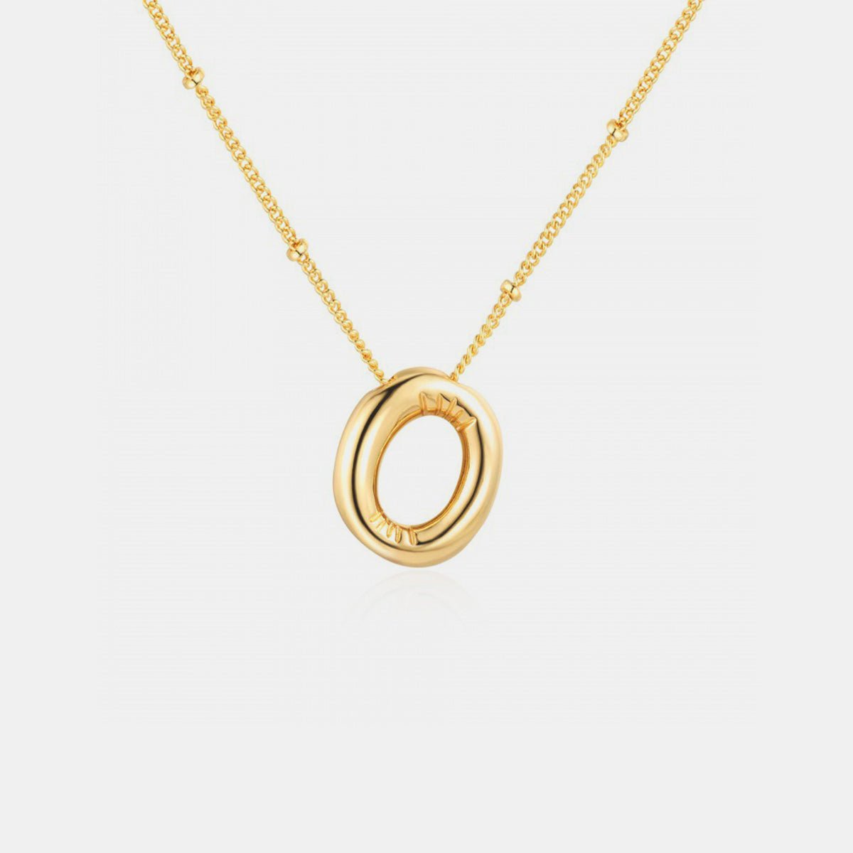 Gold - Plated Bubble Initial Necklace - Blossoms&Moss